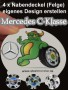 Felgen Tuning für den Mercedes C-Klasse - Selbst erstelltes Design der 4 Felgendeckel